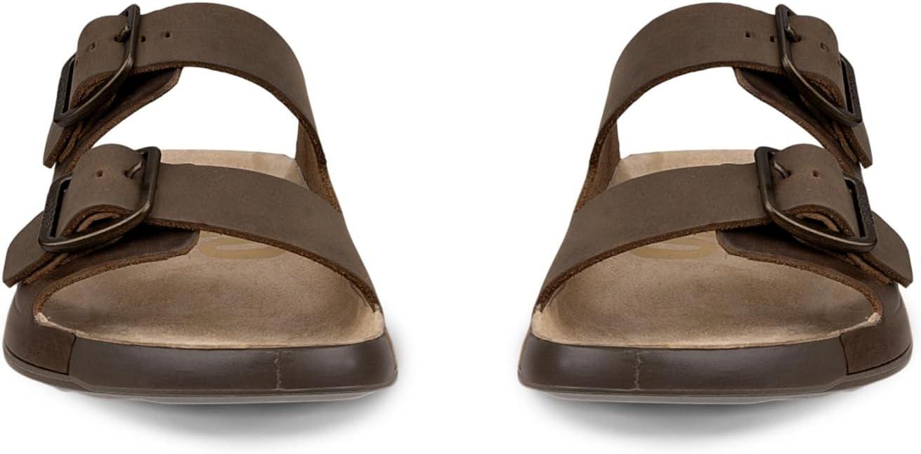imageECCO Mens Cozmo Two Band Buckle Slide SandalNutmeg Brown Nubuck