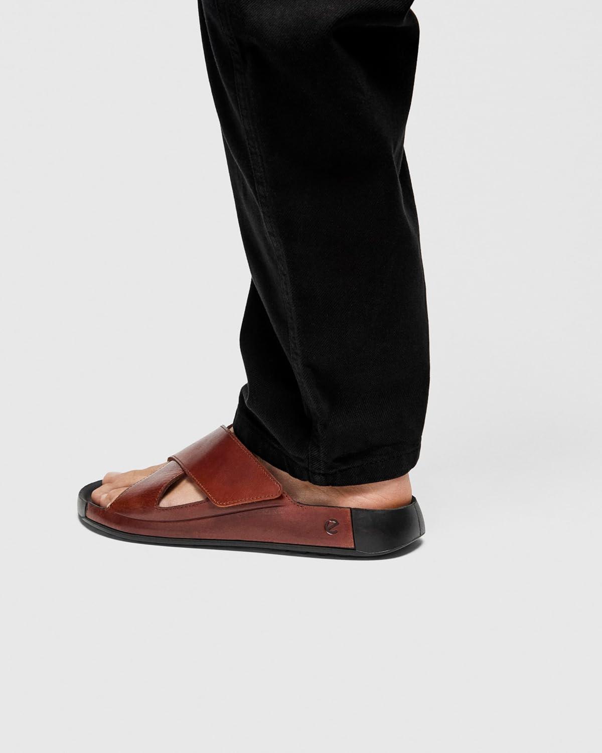 imageECCO Mens Cozmo Two Band Cross Slide SandalCognac