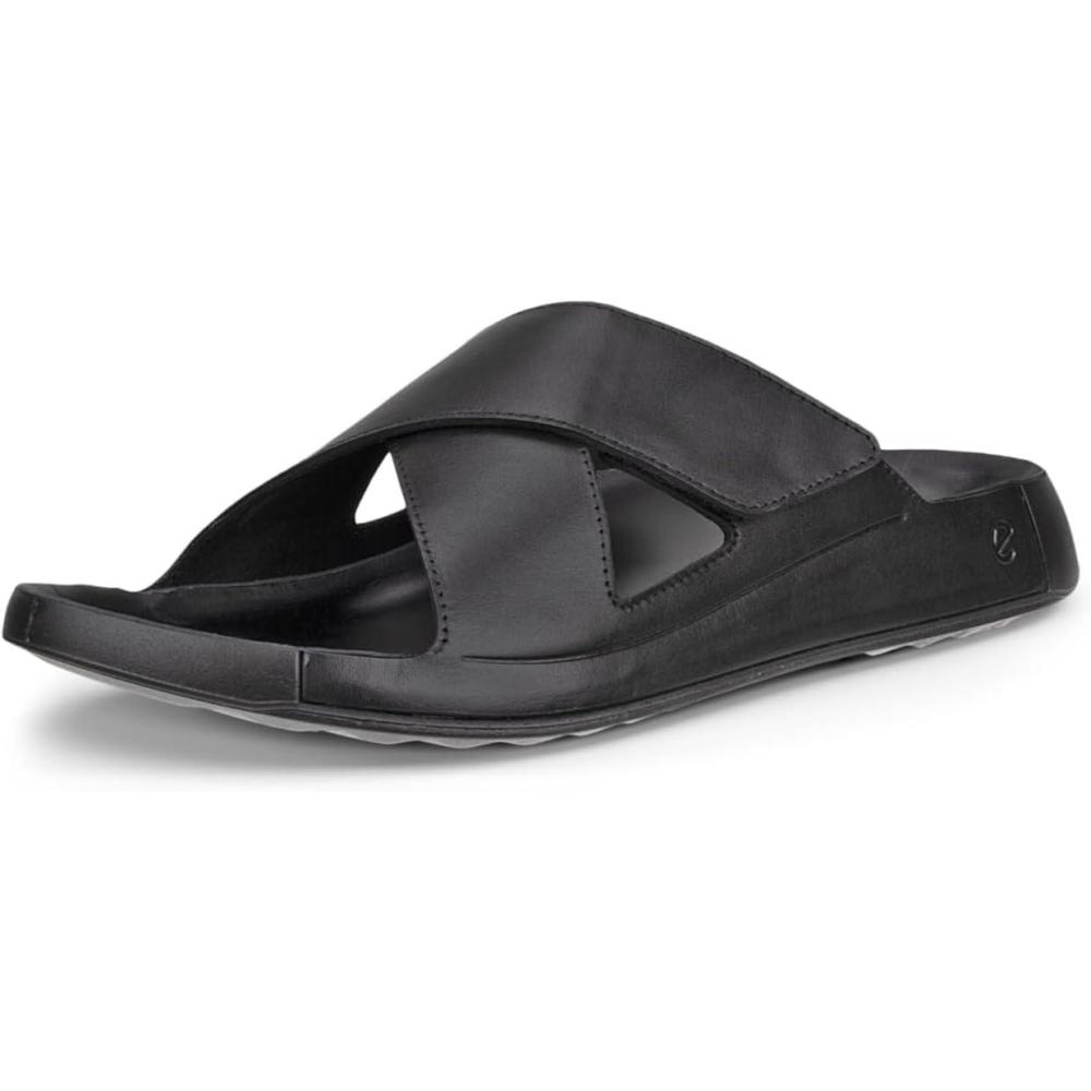 imageECCO Mens Cozmo Two Band Cross Slide SandalBlack