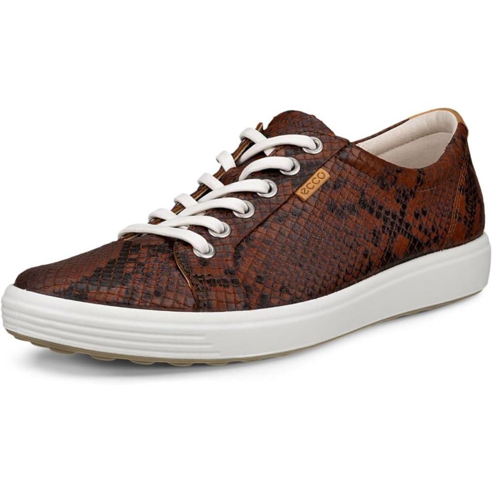 imageECCO Womens Soft 7 SneakerMinkBlackCoffee Reptile Print