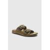 imageECCO Mens Cozmo Two Band Buckle Slide SandalNutmeg Brown Nubuck