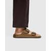 imageECCO Mens Cozmo Two Band Buckle Slide SandalNutmeg Brown Nubuck
