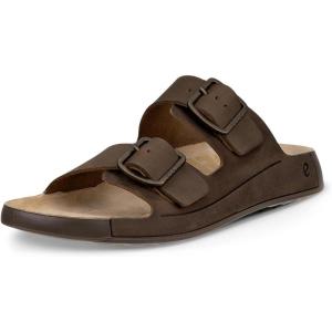 imageECCO Mens Cozmo Two Band Buckle Slide SandalNutmeg Brown Nubuck