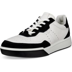 imageECCO Mens Street Court Lace SneakerBlackWhite