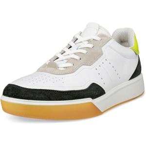 imageECCO Mens Street Court Lace SneakerPeatWhiteLime Punch