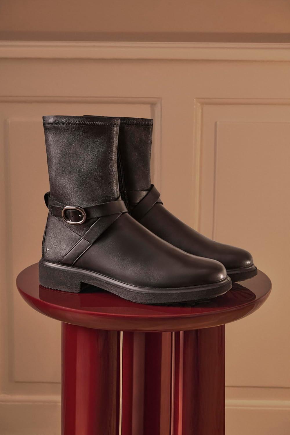 imageECCO Womens Amsterdam Buckle MidCut Ankle BootBlack