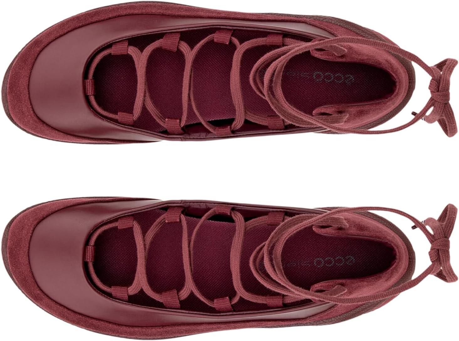 imageECCO Womens Biom Lite Ghillie Tie BallerinaDark Ruby SuedeDark Ruby