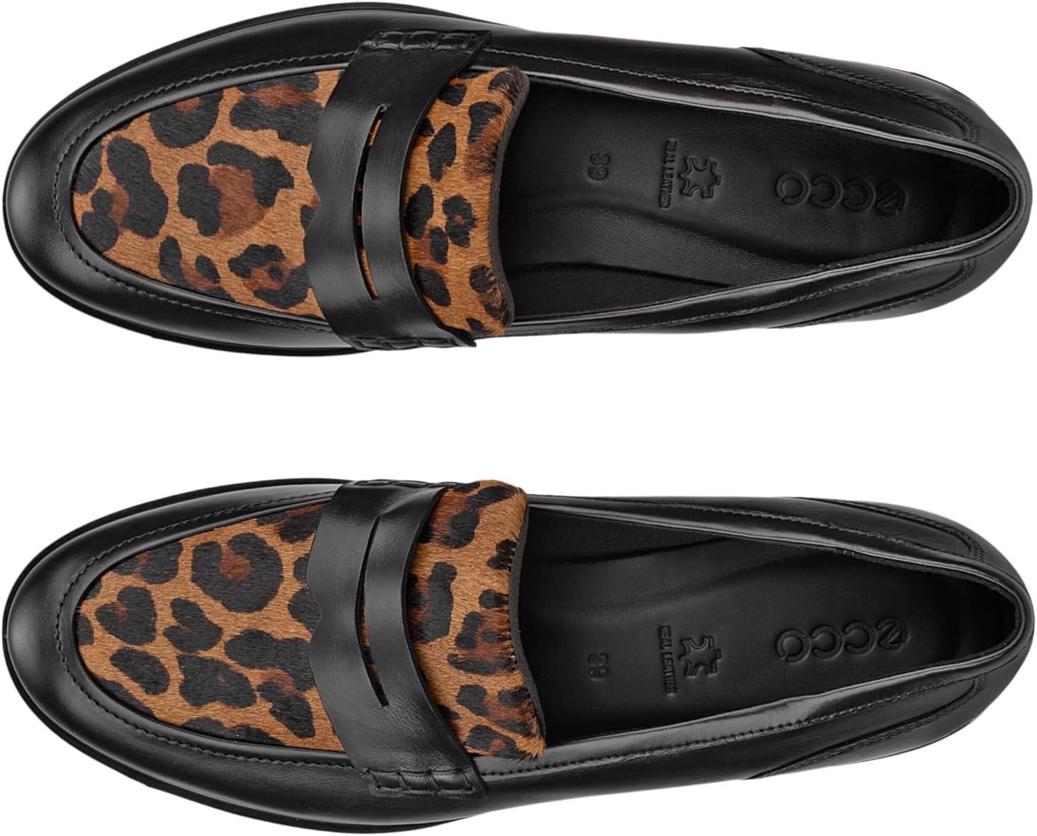 imageECCO Womens Dress Classic 15 Penny LoaferBlackLeopard Hair