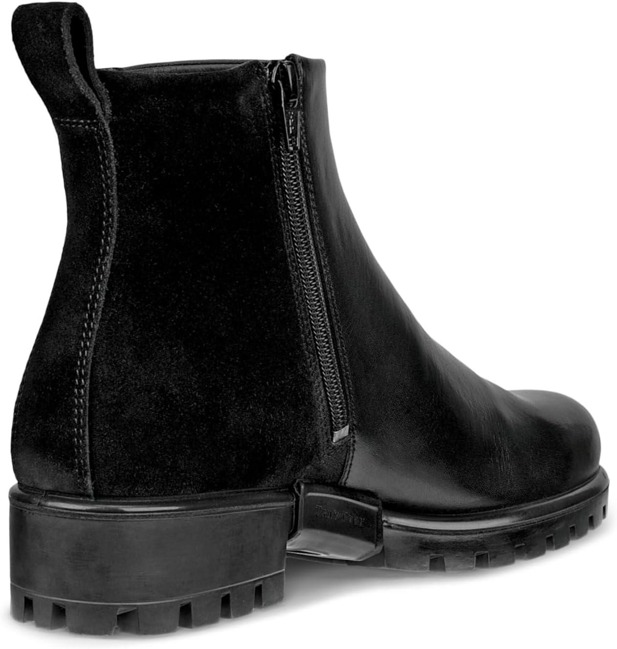 imageECCO Womens Modtray Plain Toe Zip Ankle BootBlackBlack Suede