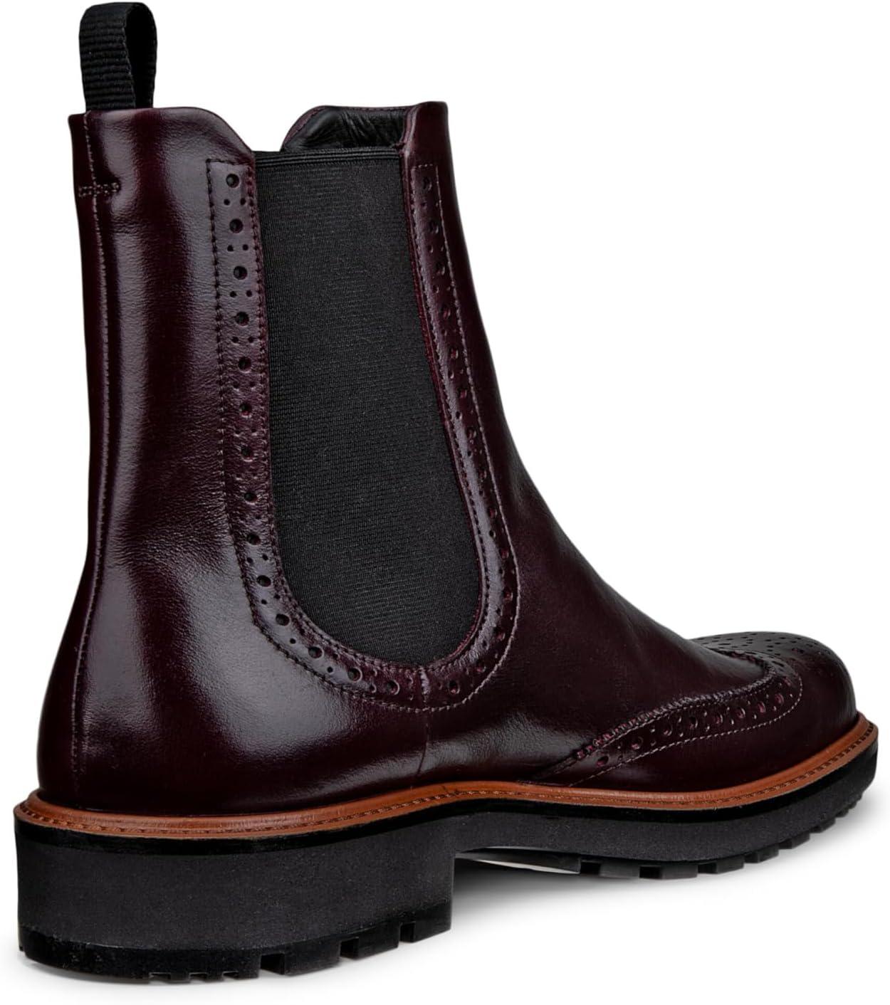 imageECCO Womens Olso Wingtip Double Gore Chelsea BootDark Ruby