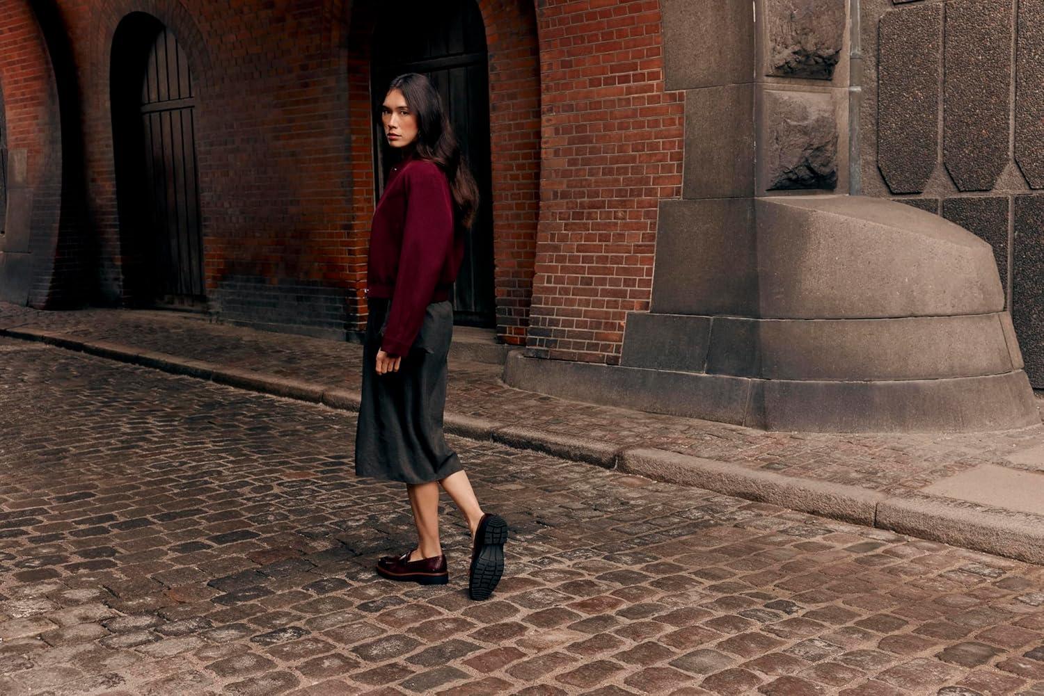 imageECCO Womens Oslo Brogue Penny LoaferDark Ruby