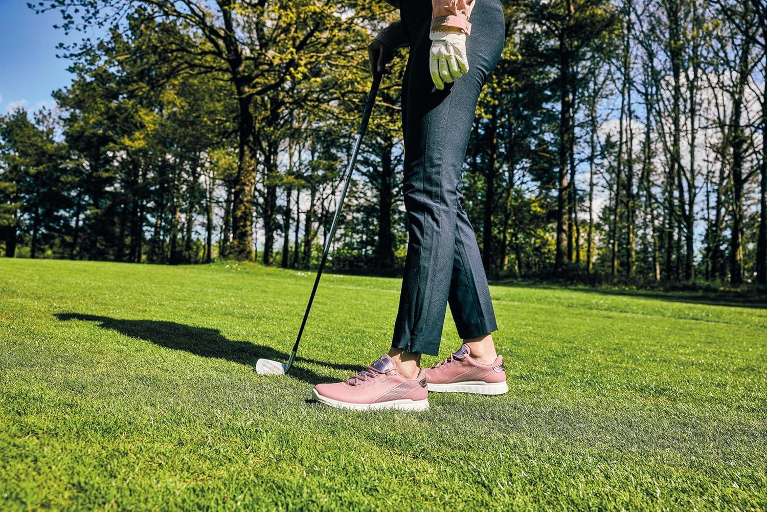 imageECCO Womens S Casual Lace Waterproof Golf ShoeBlushOld Rose Metallic