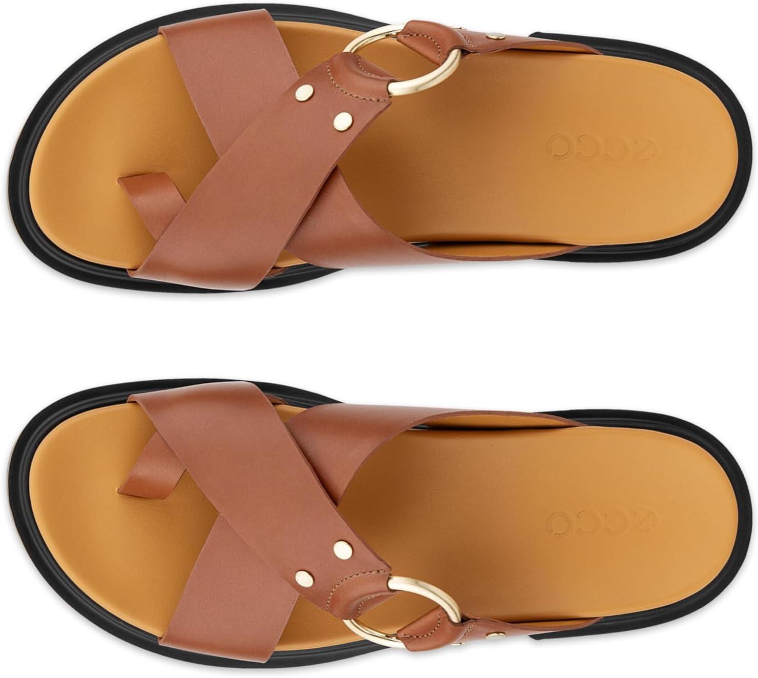 imageECCO Womens Seoul Toe Post Ring Ornament Slide SandalAmber