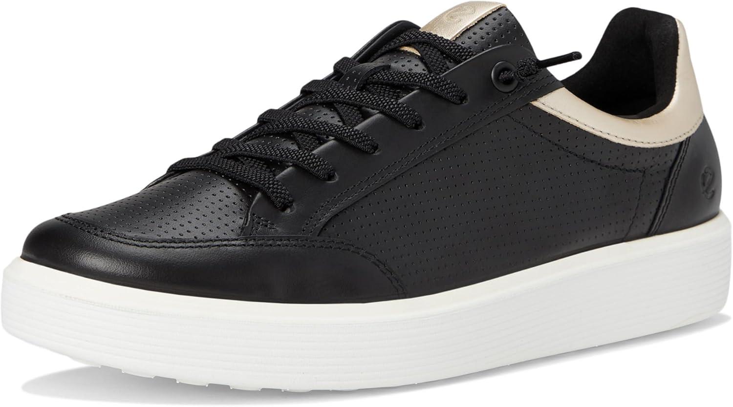 imageECCO Womens Soft 60 CourtBlackPure White Gold