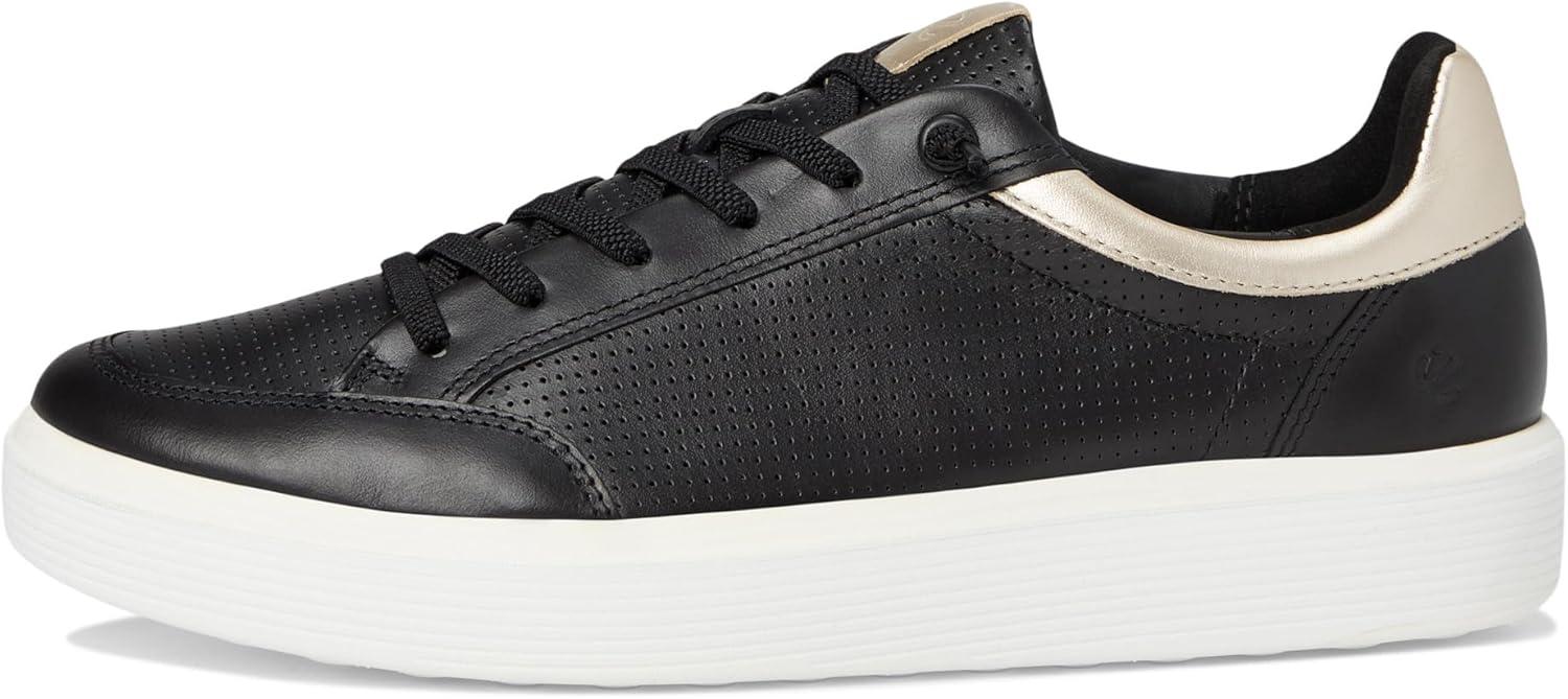 imageECCO Womens Soft 60 CourtBlackPure White Gold