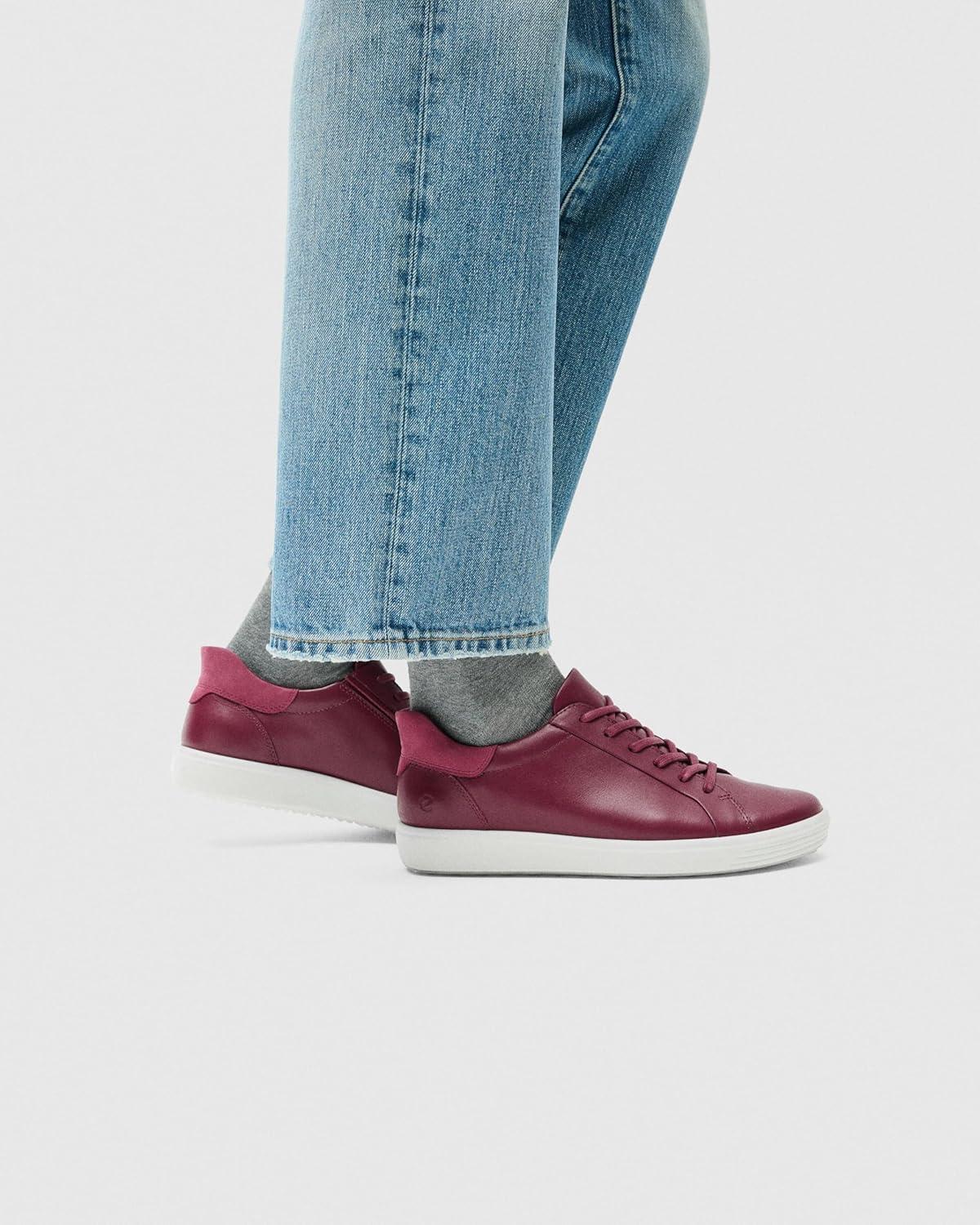 imageECCO Womens Soft 7 Easy SlipDark RubyRed Plum Nubuck