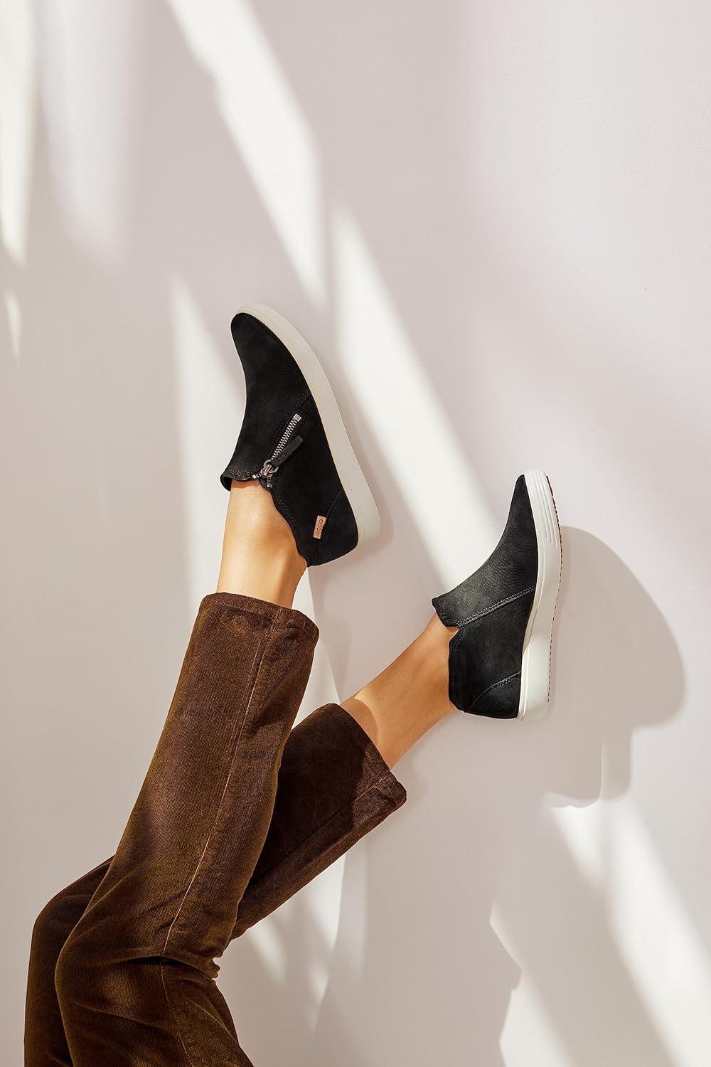 imageECCO Womens Soft 7 Side Zip Bootie Sneaker 75 USMarine Nubuck