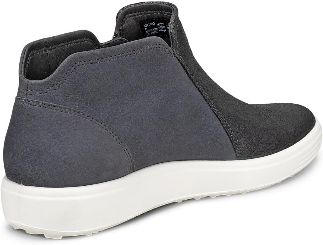 imageECCO Womens Soft 7 Side Zip Bootie Sneaker 75 USSilver MetallicMagnet Nubuck