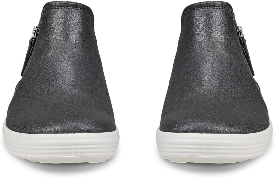imageECCO Womens Soft 7 Side Zip Bootie Sneaker 75 USSilver MetallicMagnet Nubuck