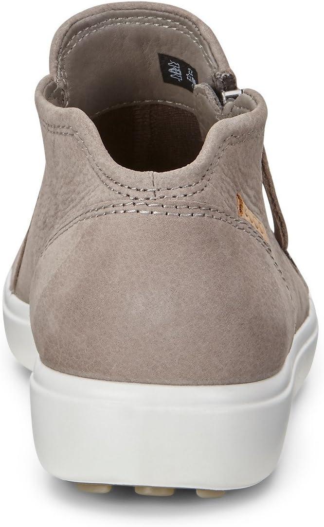 imageECCO Womens Soft 7 Side Zip Bootie Sneaker 75 USWarm GreyPowder Nubuck