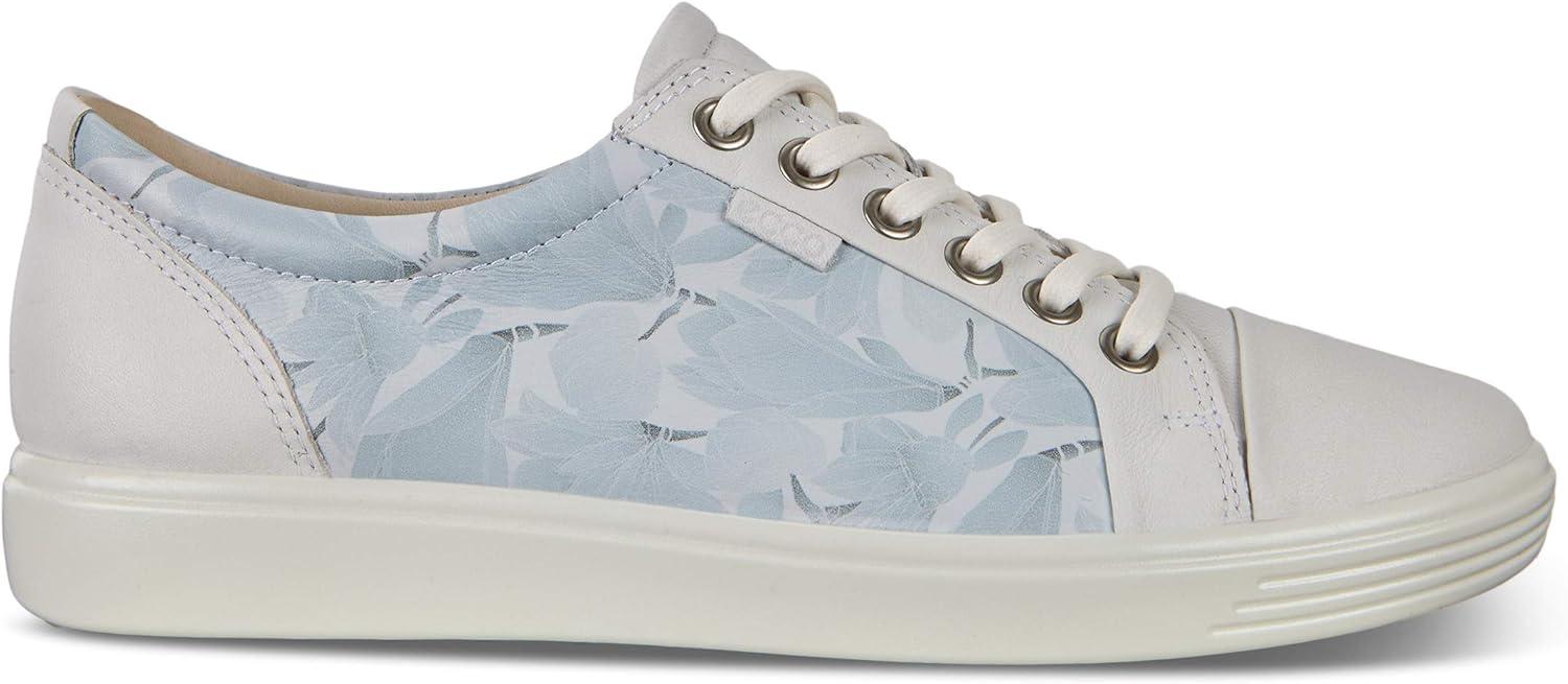 imageECCO Womens Soft 7 Side Zip Bootie Sneaker 75 USWhite Dusty Blue 51843