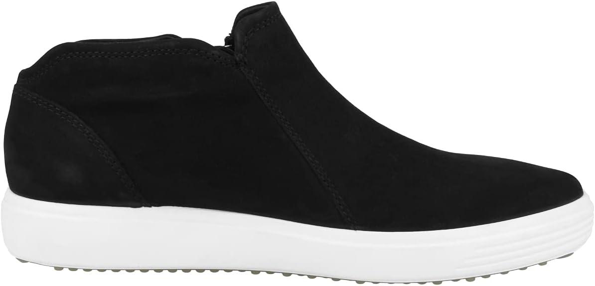 imageECCO Womens Soft 7 Side Zip Bootie SneakerBlackPowder Nubuck