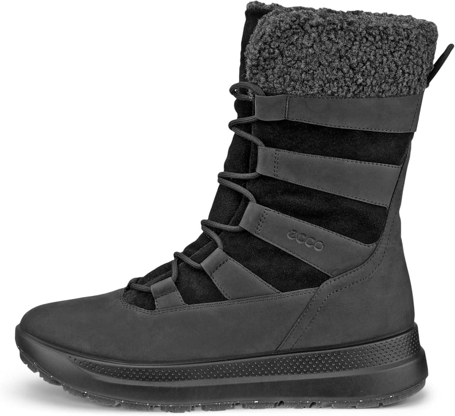 imageECCO Womens Solice Arctic Waterproof Snow BootBlack Nubuck Primaloft