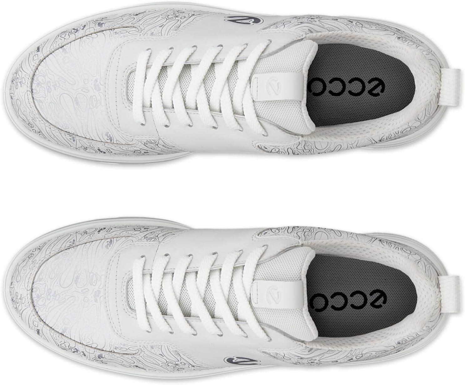 imageECCO Womens Street 720 Ds Goretex Waterproof Golf ShoeWhiteSilver Golf Course Print