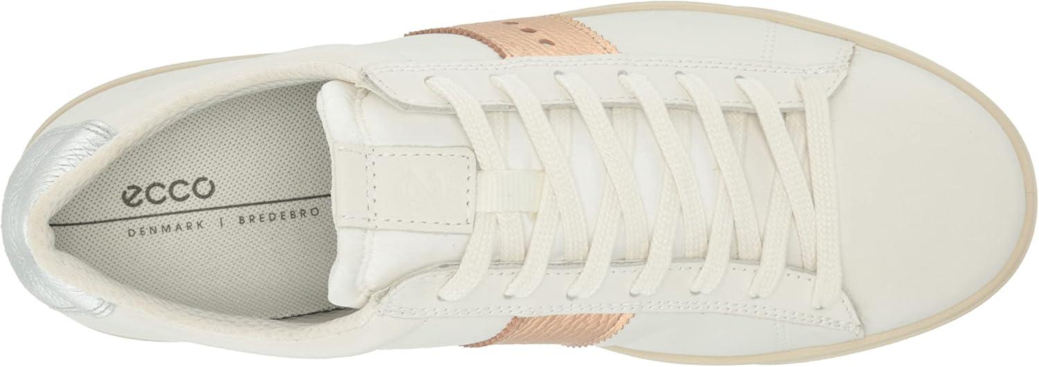 imageECCO Womens Street Lite Retro SneakerWhiteHammered BronzePure White Silver