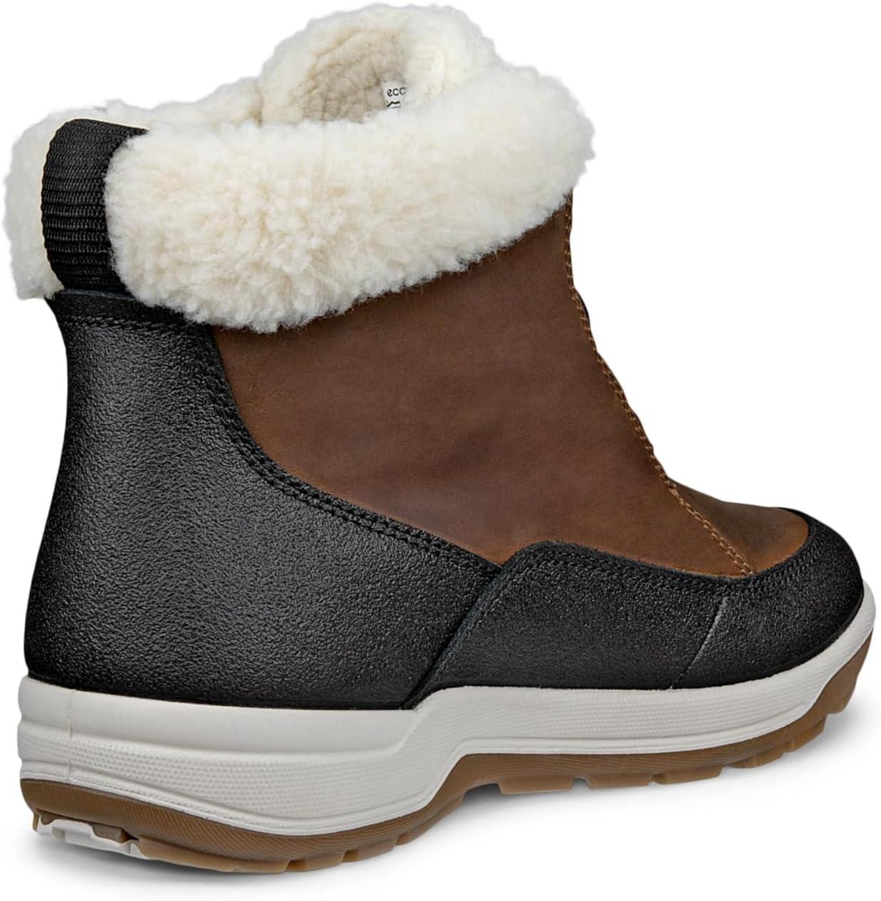 imageECCO Womens Trace Lite Waterproof Warm Lined Low Ankle BootBlackCamel