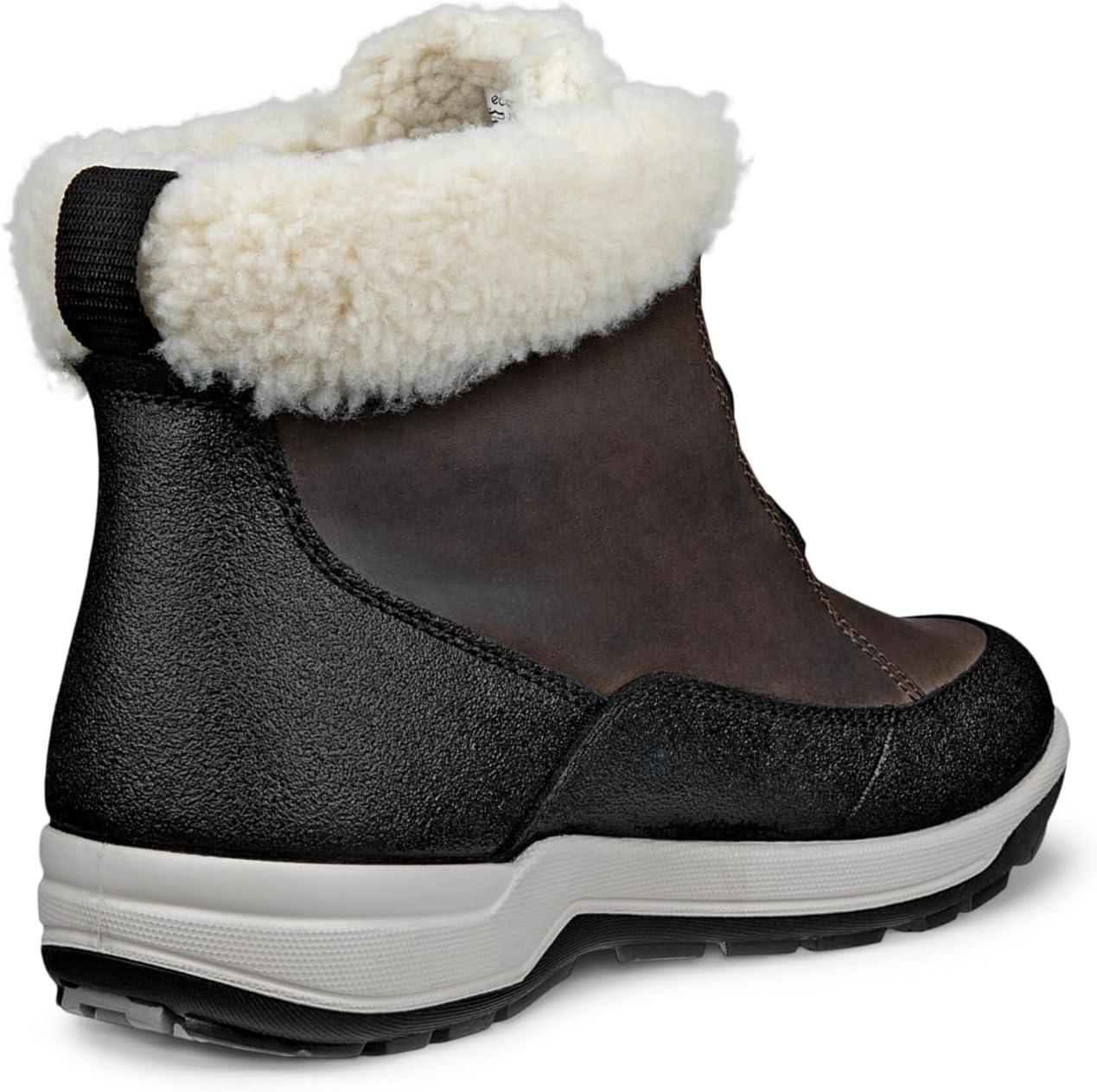 imageECCO Womens Trace Lite Waterproof Warm Lined Low Ankle BootBlackDark Clay