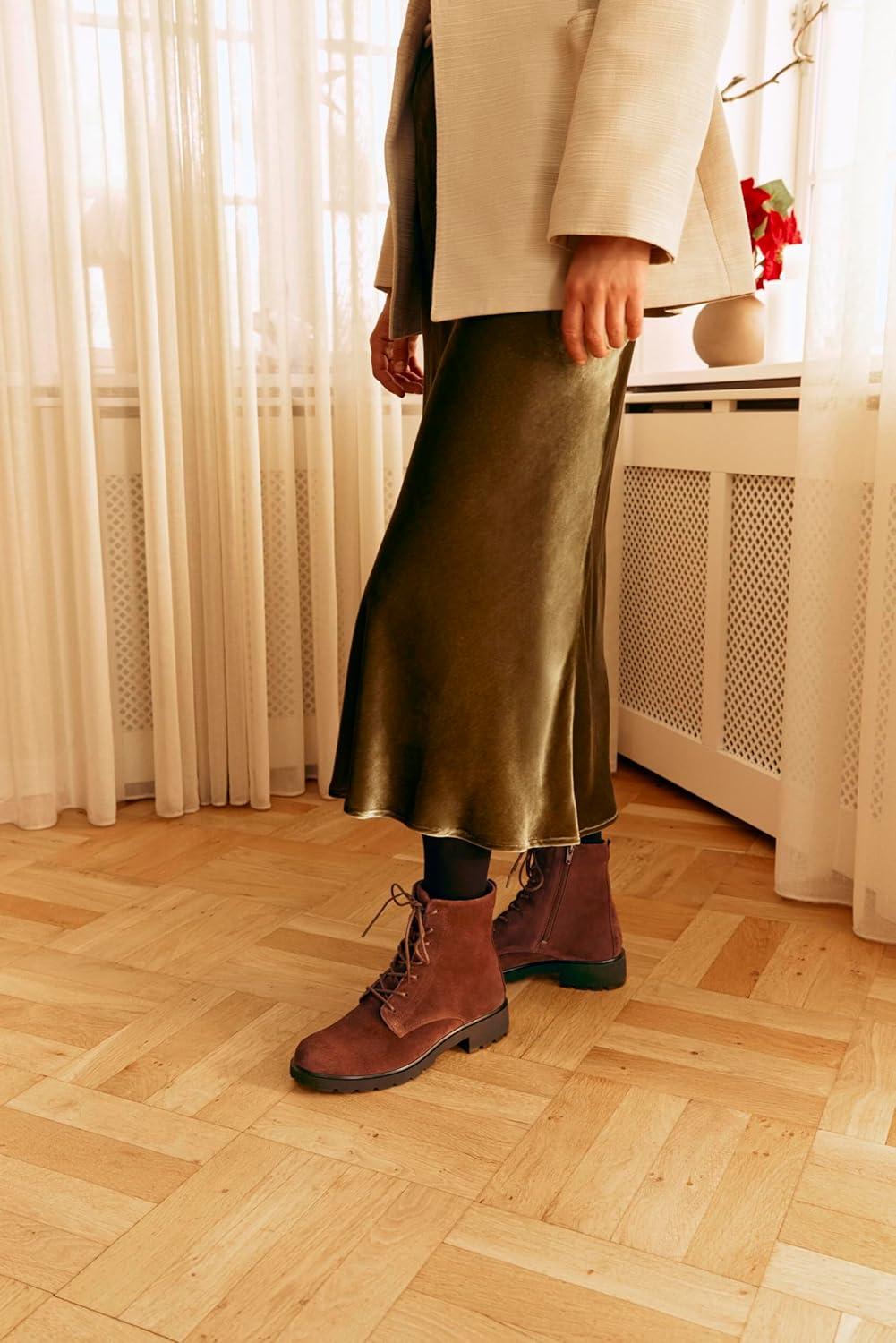 imageECCO Womens Vienna Lace Ankle BootGarnet Suede