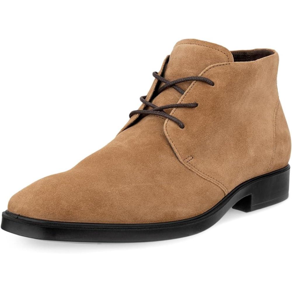 imageECCO Mens Milan Plain Toe Lace Up Chukka BootCamel Suede