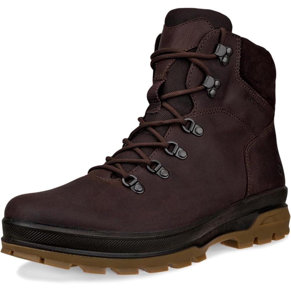 imageECCO Mens Rugged Track Plain Toe High Waterproof Hiking BootCoffee