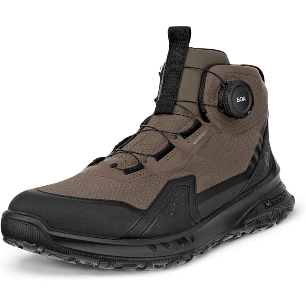 imageECCO Mens Ultra Terrain Boa Waterproof Mid Hiking BootBlackDark ClayBlack