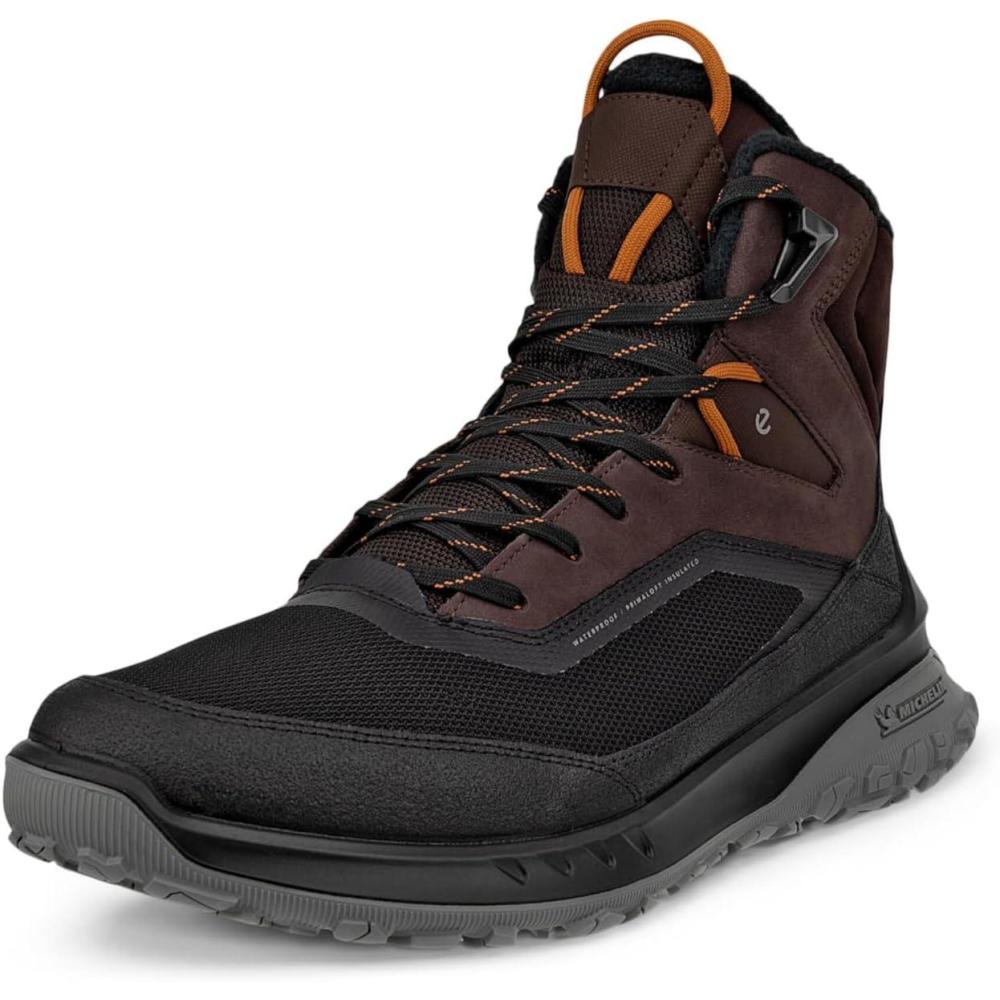 imageECCO Mens Ultra Terrain Waterproof High Hiking BootBlackMocha Nubuck