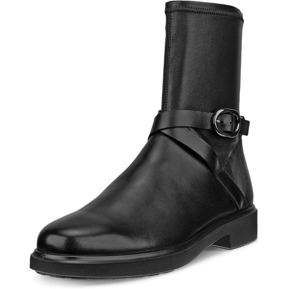 imageECCO Womens Amsterdam Buckle MidCut Ankle BootBlack