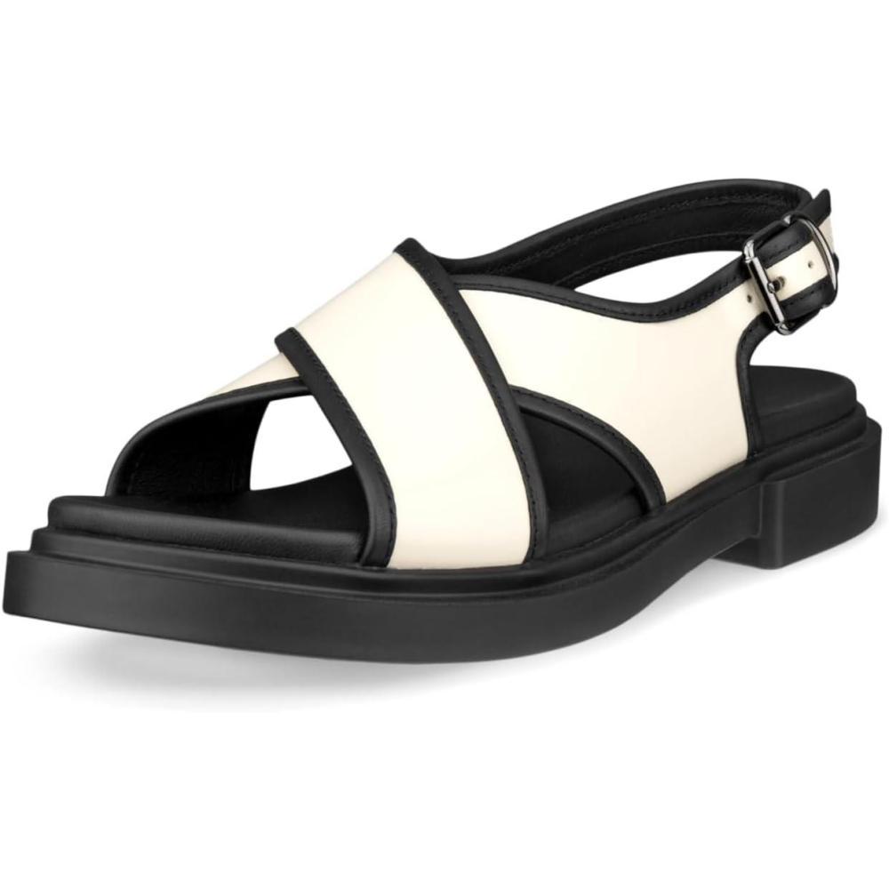 imageECCO Womens Seoul Cross Strap Slingback SandalLimestoneBlack