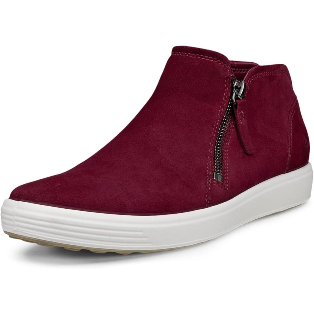 imageECCO Womens Soft 7 Side Zip Bootie SneakerDark Ruby