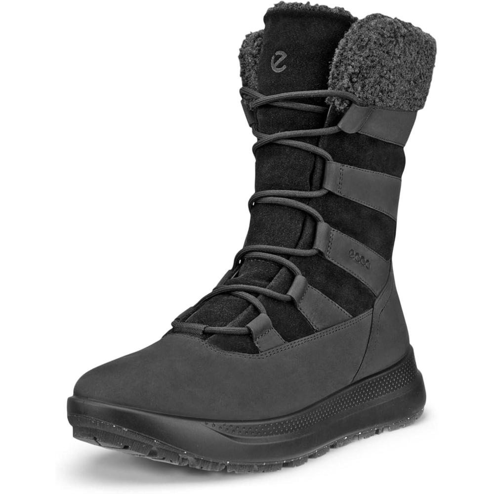 imageECCO Womens Solice Arctic Waterproof Snow BootBlack Nubuck Primaloft