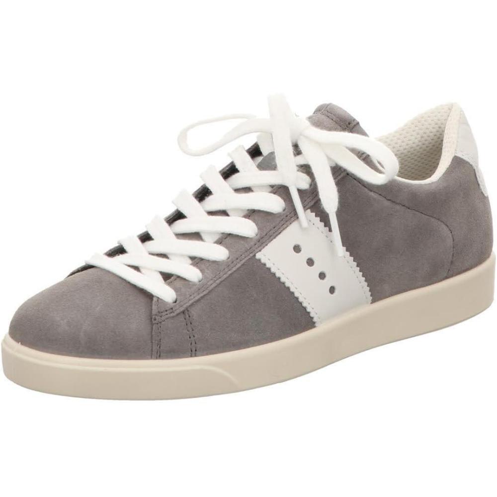 imageECCO Womens Street Lite Retro SneakerSteelWhite Suede