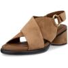 imageECCO Womens Sculpted Lx 35 Ring Ornament Cross Strap Heeled SandalCamel Suede