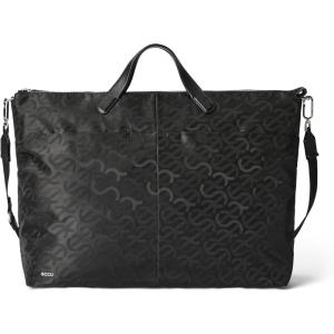 imageECCO Weekender Tote Travel Black Jacquard Wave Leather