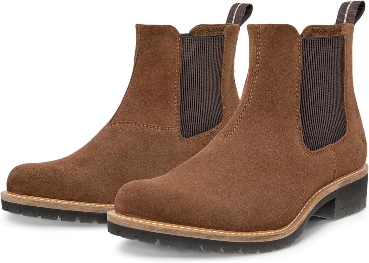 imageECCO Womens Elaina Double Gore Chelsea BootCamel Suede