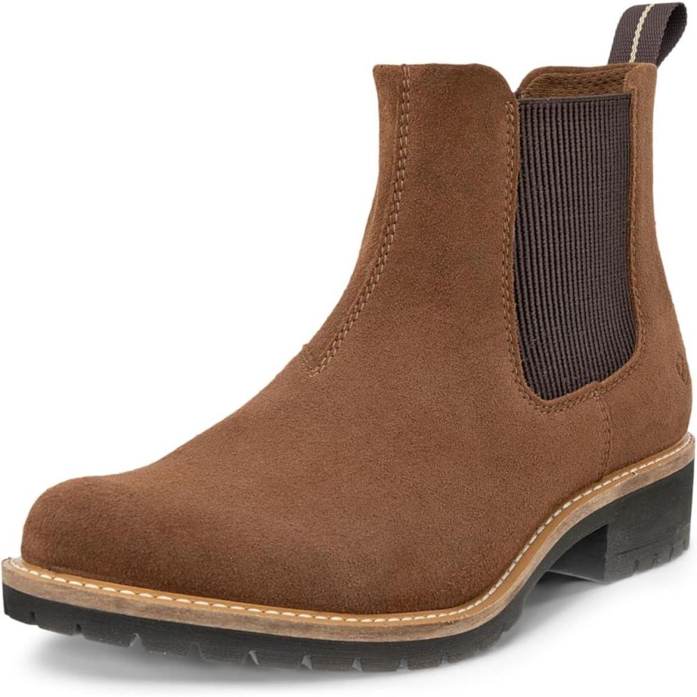 imageECCO Womens Elaina Double Gore Chelsea BootCamel Suede