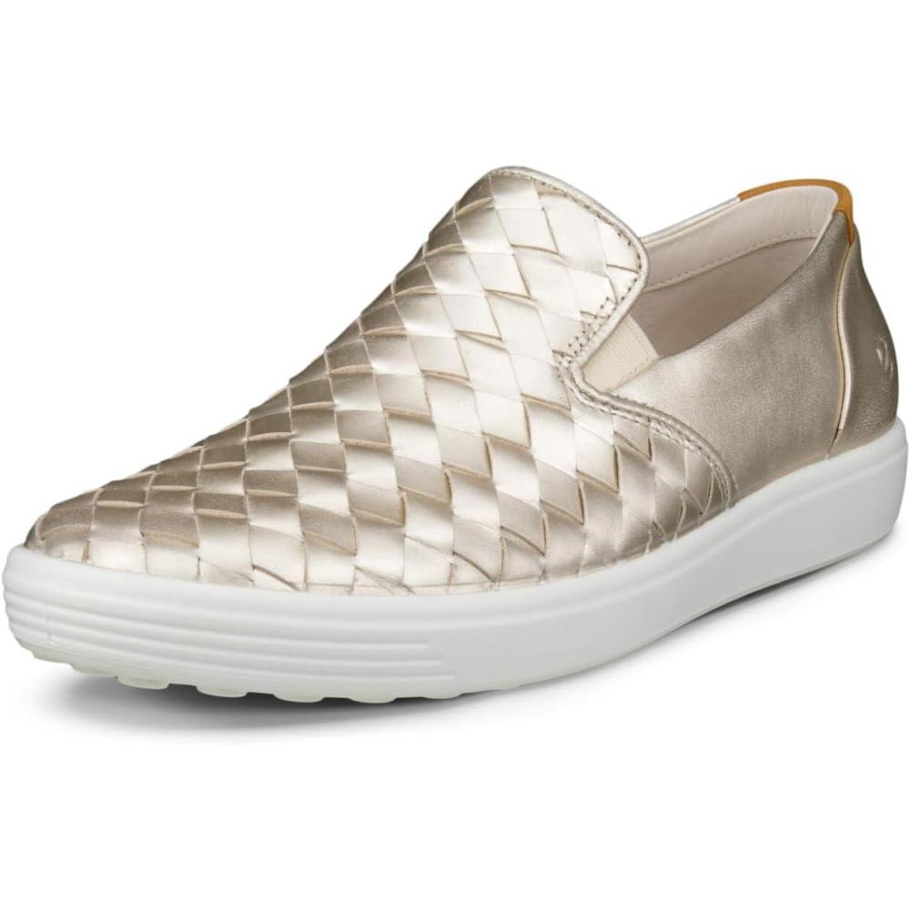 imageECCO Womens Soft 7 Woven Slipon 30Pure White Gold