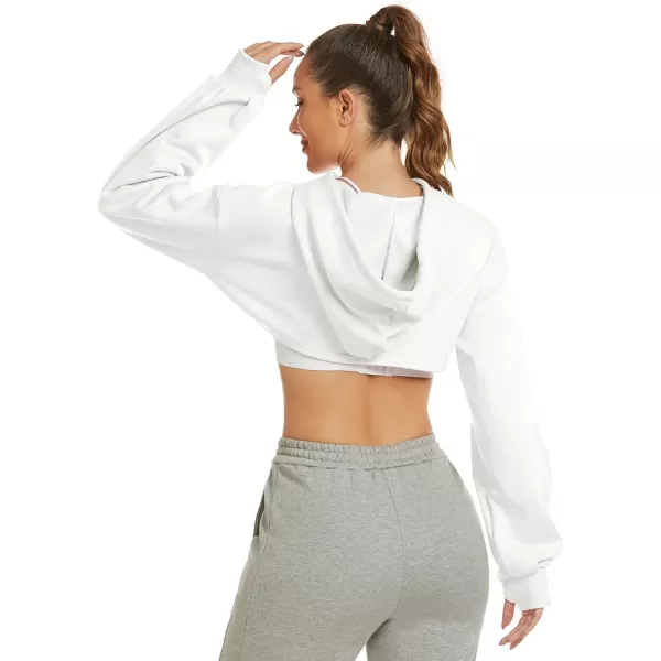 Flygo Crop Top Hoodies for Women Long Sleeve Pullover Super Cropped Hoodie Sweatshirt Tops