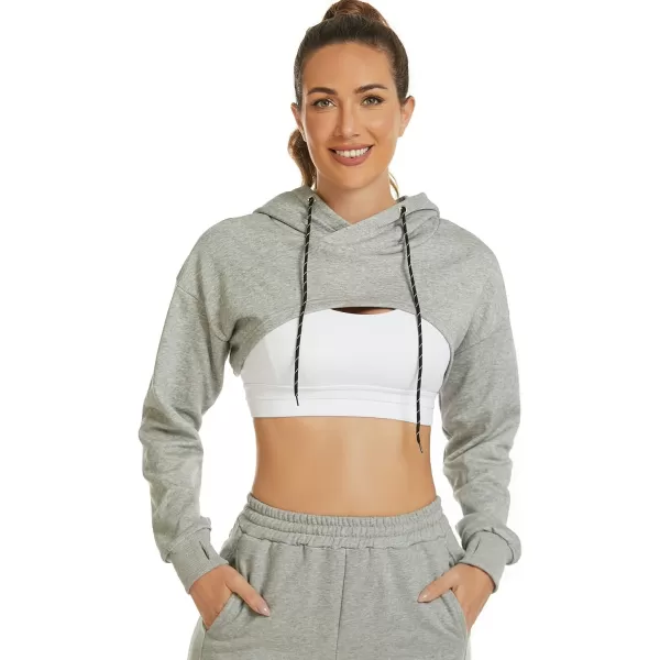Flygo Crop Top Hoodies for Women Long Sleeve Pullover Super Cropped Hoodie Sweatshirt Tops