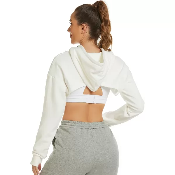 Flygo Crop Top Hoodies for Women Long Sleeve Pullover Super Cropped Hoodie Sweatshirt Tops