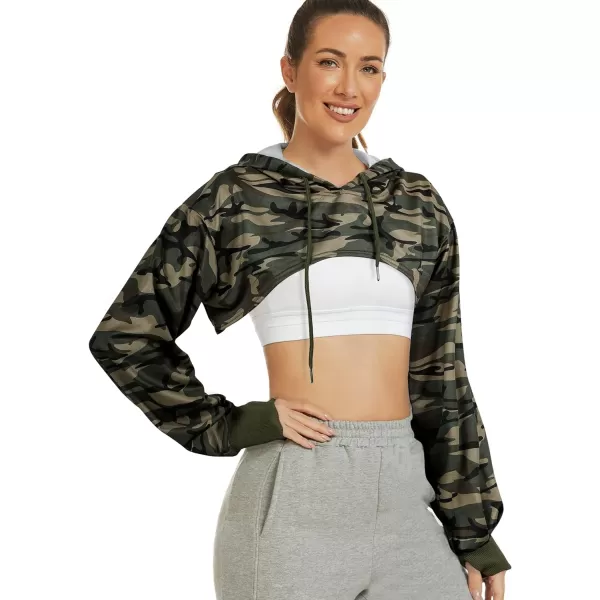 Flygo Crop Top Hoodies for Women Long Sleeve Pullover Super Cropped Hoodie Sweatshirt Tops